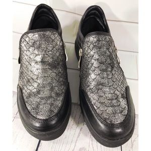 Wanted Snake Slip On Sneaker Shoes Side Zippers